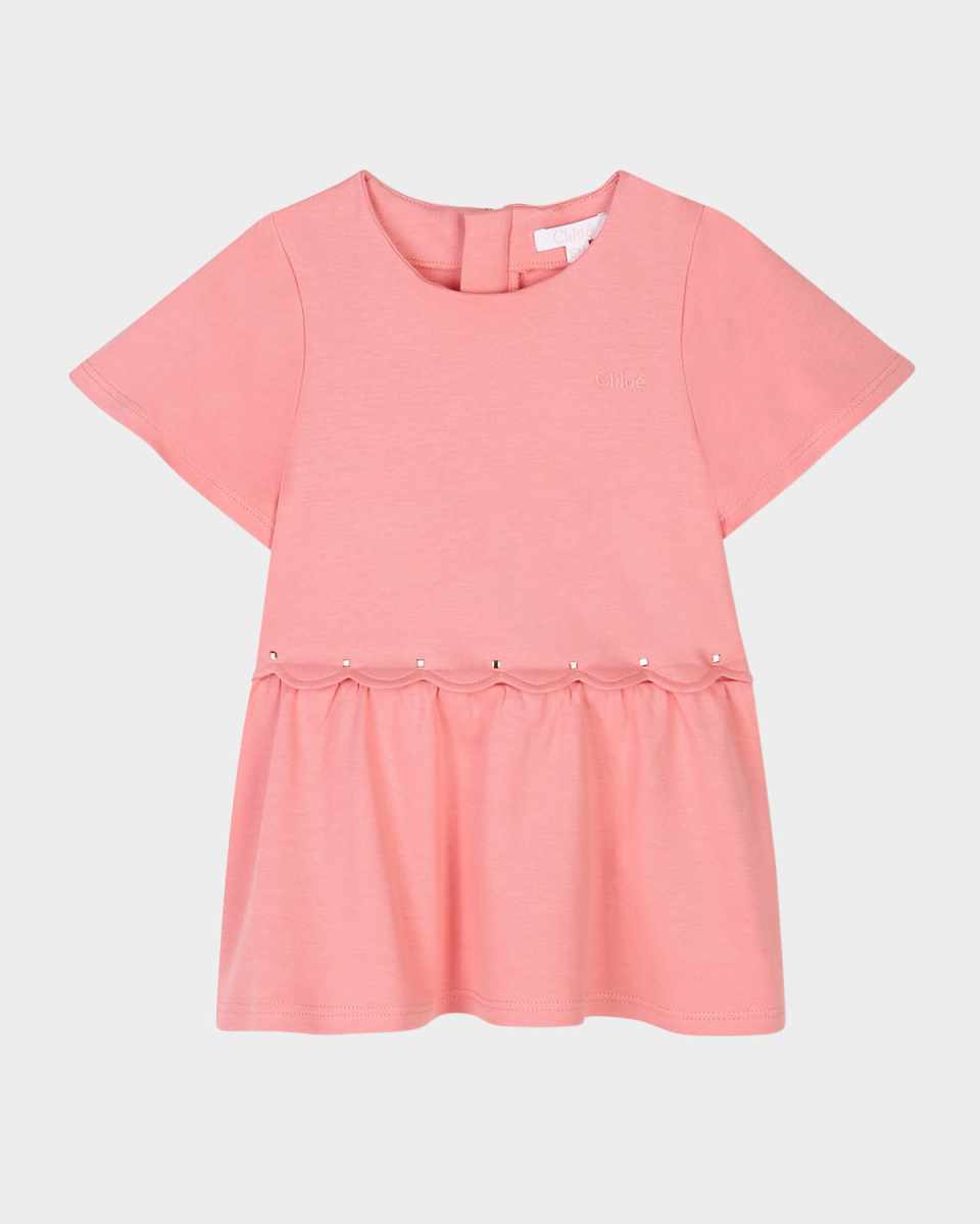 Girl's Embellished Short-Sleeve Dress, Size 12M-